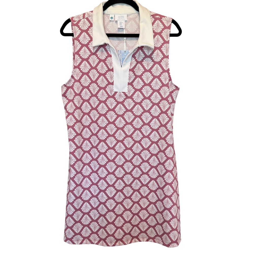 Sigrid Olsen Golf & Tennis Dress XL Pink Shell Print Sleeveless‎ UPF 50 Sporty